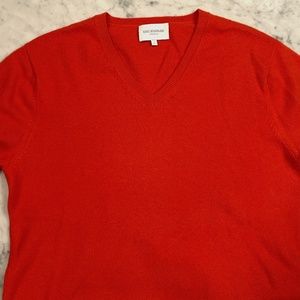 Coral Cashmere High V-neck Sweater